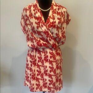 Fire red floral sleeveless dress